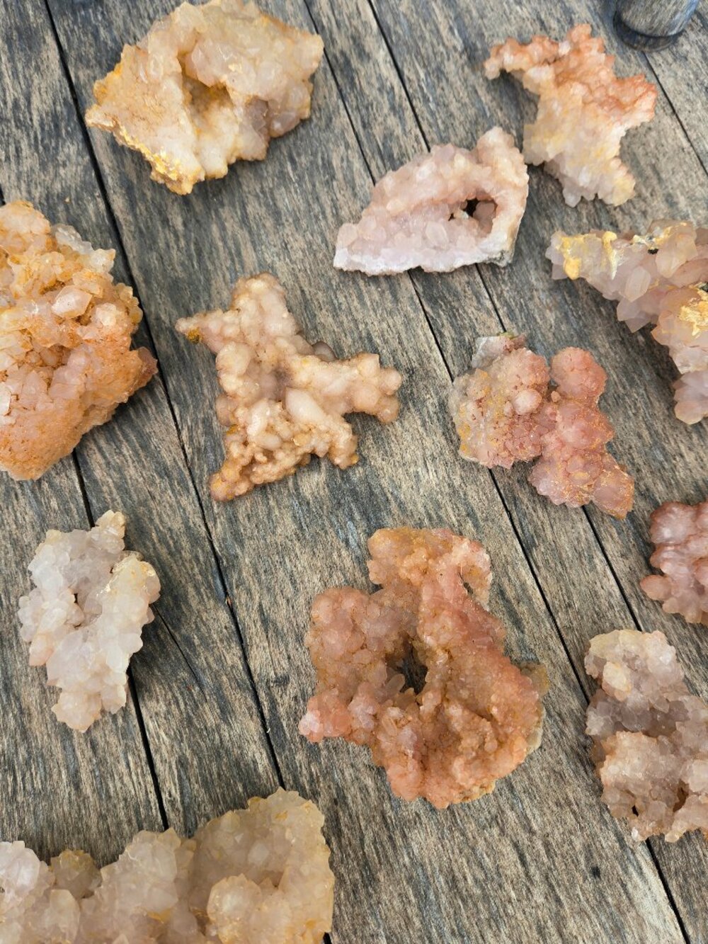 Pink amethyst 3 pc lot bundle clusters from the mine in natural form crystals